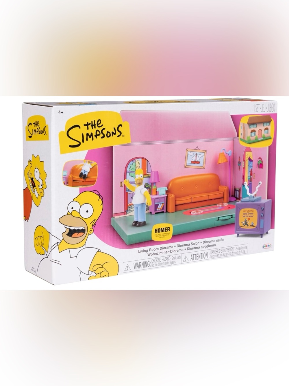 The Simpsons Living Room Diorama Playset - Pink & Orange